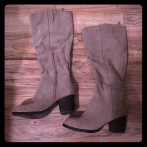 Taupe tall boots